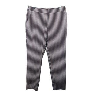 Rossopuro Women Pants Sz 10 Black/Red Striped Lightwt Designer MadeItaly Classic